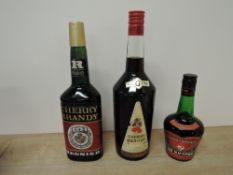 Three Bottles of Cherry Brandy, Cointreau Regnier, 42% proof, 24 fl oz, Giffard 30% vol, 100cl and