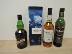 Three bottles of Whisky, Talisker 10 Year Old Single Malt Scotch Whisky, 45.8% vol, 70cl in card