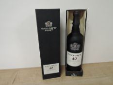 A bottle of Taylor's 40 Year Old Tawny Port, 20% vol, 75cl, in card box