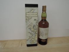A bottle of 1990's Talisker 10 Year Old Single Malt Scotch Whisky, 45.8% vol, 1 Litre, old map