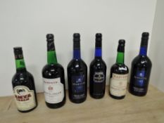 Six bottles of Sherry, Harveys Bristol Cream x5, various ages, 1 Litre x3, 75cl and 70cl, 17.5%