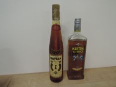 Two bottles of Alcohol, Martini Citro, 21.9% vol, 75cl and Metaxa Five Star Brandy, 40% vol, 70cl