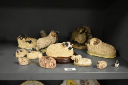 A group of pottery Ram figurines, to include various manufactures such as, Arron pottery, Stef