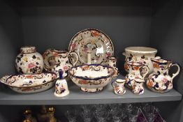A Mason's Ironstone Mandalay pattern part dinner / tea service, comprising of a tureen, serving