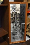 A 20th century Moet & Chandon Champagne advertising mirror within a pine frame, H121.