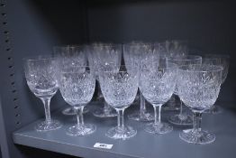 A set of Thomas Webb crystal Wellington sherry/port glasses, largest h16cm, (13).