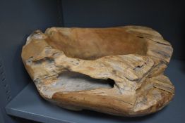 A heavy contemporary Rootwood bowl, w40cm