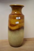 A West German pottery vase in brown mottled glase, stamped 239-41 to underneath and measures 40cm