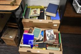 Three boxes of various books, to include Churchill The Age Of Revolution, The World's Religions by