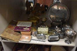 A various selection of late 19th /early 20th century brass and white metal, to include a photo album