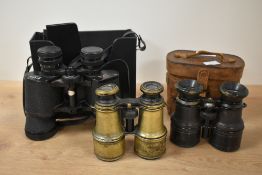 A mid-20th century Swallow Triple Tested 8 x 40mm binocular, having it's original case,h16cm, sold