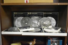 A set of 19 Arthur Prince of England silver plate dinner and tea coasters, beautifully decorated