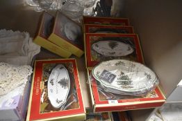 A selection of Spode Christmas Tree pattern oval dishes all with original packaging.