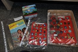 A box containing 1960's Butlind's souvenirs, to include Skegness programmes, biscuit tin and
