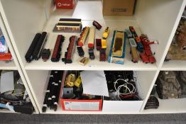 Two shelves of 00 gauge including Airfix 2-6-2 Great Western Tank Locomotive, boxed, Rolling