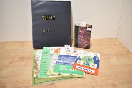 A collection of Cricket Memorabilia including a file of Surrey and West Indies interest, many