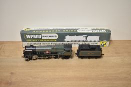 A Wrenn 00 gauge W2297 BR 4-6-2 Merchant Navy Class Blue Star Loco & Tender 7029, in original card