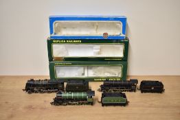 Three 00 gauge Loco's & Tenders, Airfix 54121-3 BR 4-6-0 LMS 0-6-0 Royal Scot 46100, Replica