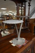 A vintage occasional table/display stand, modelled as lily pad or similar (af)