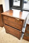 An early 20th Century oak bedroom chest of four drawers, width approx. 76cm