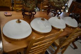 A set of four flush fitting ceiling light fittings, Murano Glass by Zonca Voghera