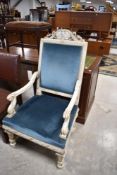 A painted French style armchair