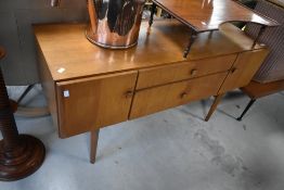 A vintage teak sideboard, width approx. 129cm