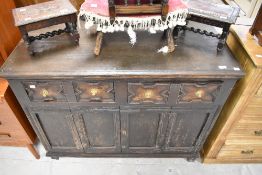 A 19th Century Jacobean style sideboard, width approx. 117cm