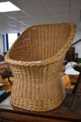 A vintage wicker chair