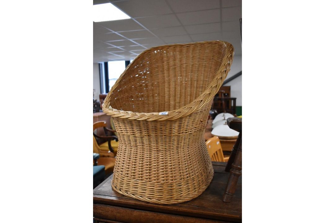 A vintage wicker chair