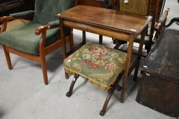 A late 19th or early 20th Century mahogany side table , approx 75 x 39cm and A Victorian mahogany