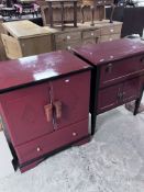 Two painted cabinets in the oriental style