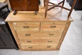 A Victorian bedroom chest of two over three drawers, width approx. 103cm