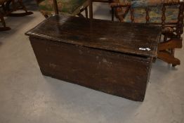 A period oak kist of primitive form, width approx 94cm