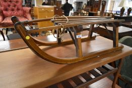 A vintage wooden sledge