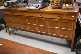 A vintage teak Nathan 'Squares' style teak sideboard, width approx. 183cm
