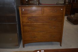 An early 20th Century mahogany chest of two over three drawers, width approx. 122cm