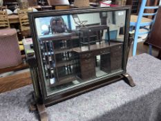 An oak dressing table with painted detail