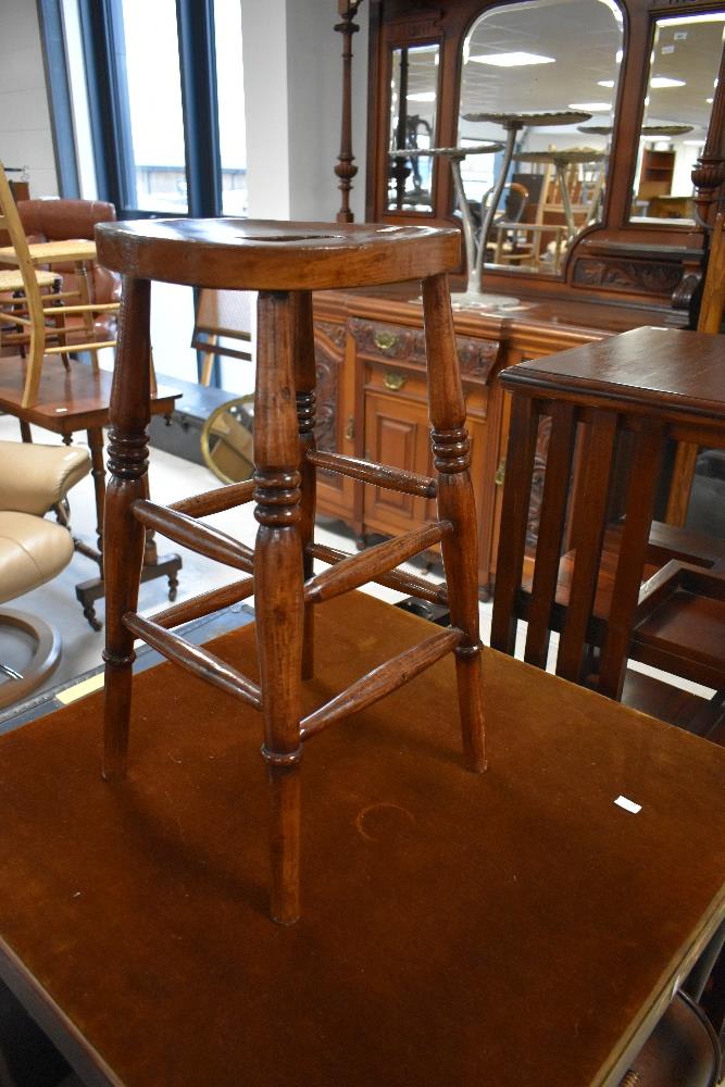 A Victorian stained frame tall stool
