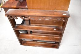 A modern stained frame wall display shelf, width approx. 77cm