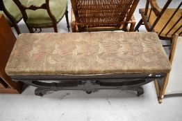 A 19th Century mahogany duet piano stool