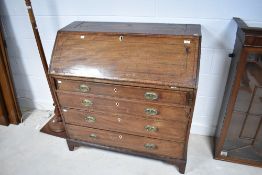 A 19th Century mahogany bureau and bookcase (af)