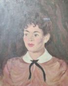 Harold H. Jones FRSA (British 1904-1992) oil on board, portrait of a Mavis Rogerson, signed lower