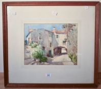 George R. Fathers (British 1898-1968) watercolour painting, 'In the Vila Vella - Tossa', signed