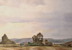 Local Interest* William Dodd (British 1908-1981) watercolour, local landscape with buildings, signed
