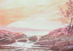 Artist unknown, a pleasing early 20th century gouache and watercolour, Scottish or Lakeland scene