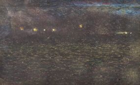 Tom Dearden (British,1942-2020) mixed media painting, 'Yewbarrow at Midnight', date and title on