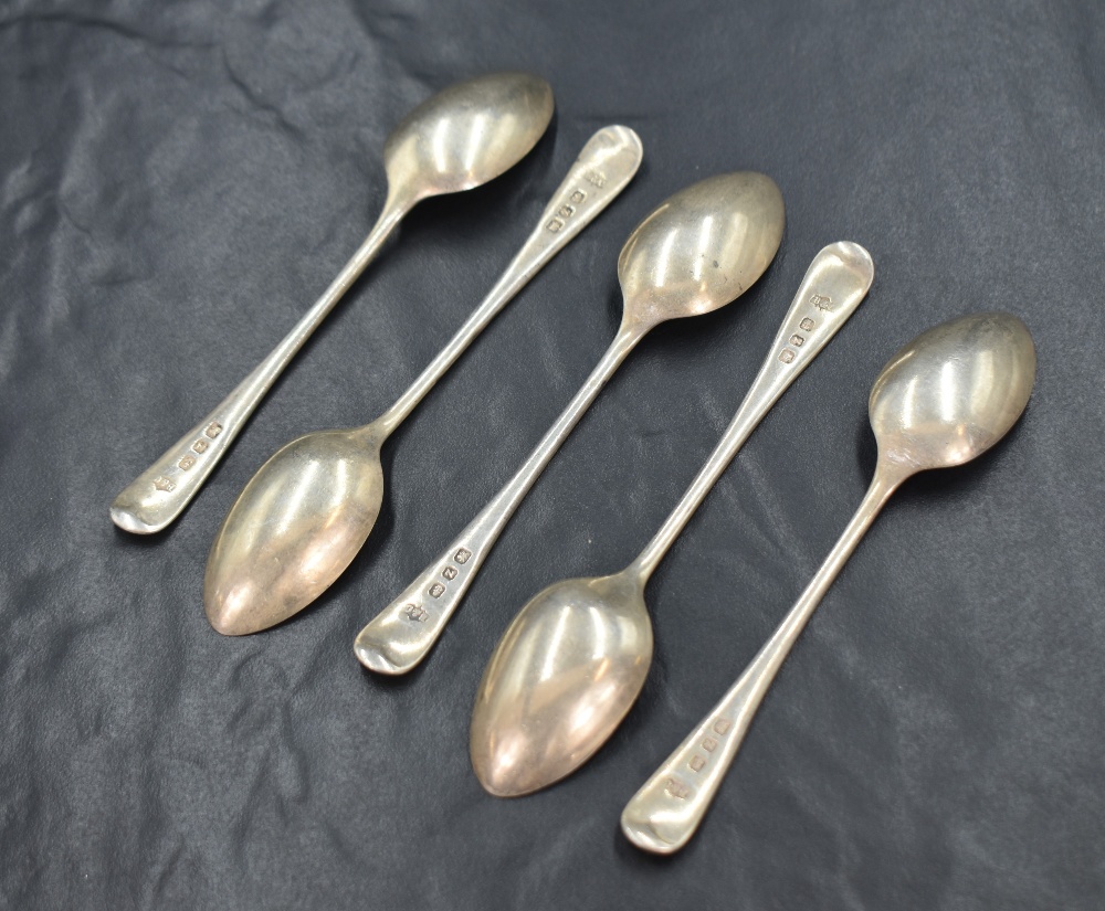 A group of five Victorian silver Old English pattern teaspoons, marks for Birmingham 1899, maker B & - Image 2 of 3