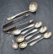 A set of six George VI silver Pembury pattern teaspoons, having fleur-de-lis decoration to the