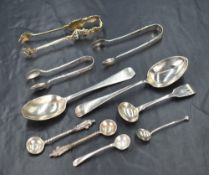 A William IV silver fiddle pattern mustard spoon, marks for Exeter 1833, maker William Robert Smily,